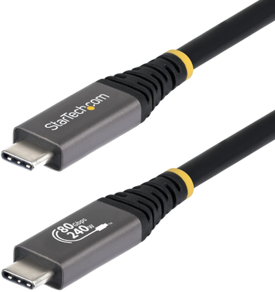Kabllo USB4 StarTech USB-C, 80Gbps, 240W, 0.5 m, e zezë