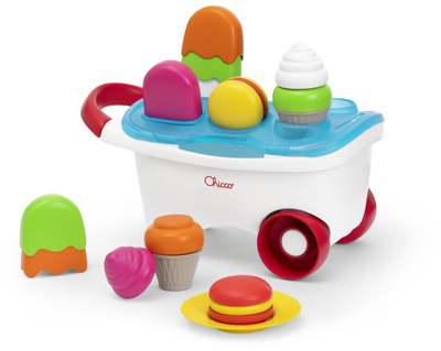Karrocë loje Chicco Ice Cream Cart, 2 në 1, 19 pjesë, shumëngjyrëshe