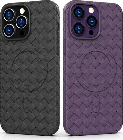 Kllapë me grep MagSafe për iPhone 15, TPU, dizajn i gërshetuar, e zezë