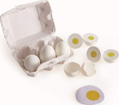 Set lodrash vezë Hape Egg Carton, 6 copë, plastike, të bardha me të verdha