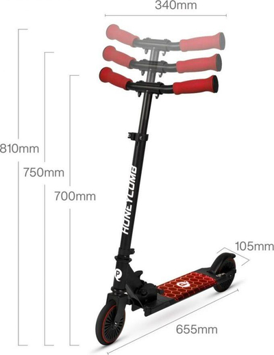 Trotinet Qplay Honeycomb (3878), i kuq