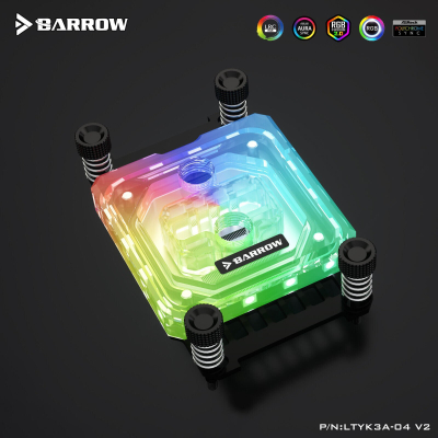 Bllok uji CPU Barrow High Performance AMD RGB, akrilik, i bardhë
