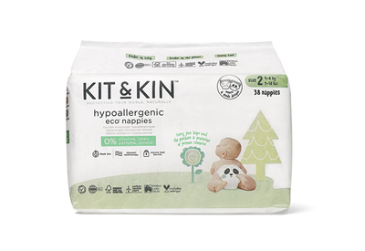 Pelena për fëmijë Kit & Kin Eco diapers - size 2 (4-8 kg) z72239, 38 copë