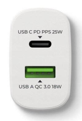 Karikues muri Prio 25W, USB C PD PPS, QC 3.0 USB A, i bardhë