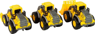 Сет градежни играчки Leantoys Construction Vehicles, 3 парчиња, жолта