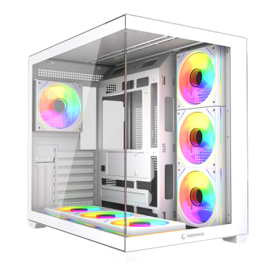 Kasë Per pc Rampage ARES ATX Mid-Tower me 7× ARGB Fan dhe PSU 750 W 80 Plus Bronze – Tempered Glass