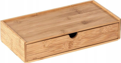Kuti organizuese banjo Wenko Terra Bamboo M, 1 ndarje, me kapak, bambu kafe