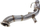 Downpipe TurboWorks BMW 114i 120i F20 F21 F22 F30 N13, 1.6T, çelik inoks