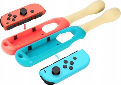 Mbajtëse shkopinj Taiko MARIGames për Joy-Con Nintendo Switch, set 2 copë, plastike ABS, blu dhe e kuqe