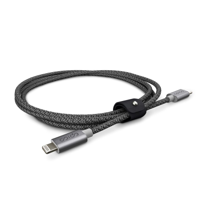 Kablloja Epico Fabric Braided USB-C në Lightning, 1.8m, e zezë