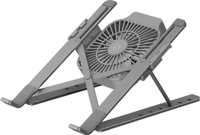 Stendë Strado D për laptop e tablet, alumin, me ventilator ftohës USB, gri