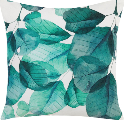 Set jastëkësh outdoor TREBBO, 45x45cm, motiv gjetesh, teal blue dhe të bardhë