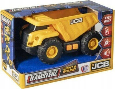 Kamion lodër JCB Teamsterz Small Dump Truck, me dritë edhe zë, i verdhë