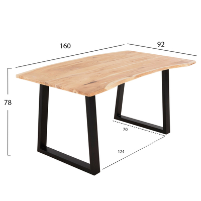 Tavolinë ngrënieje Sofia Slim 160x92x78Hcm (HM8500.21), zezë