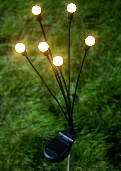 Llambë diellore kopshti Saska Garden LITTLE BALLS, 72cm, 6 LED, e zezë