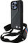 Çorape telefoni BMW M Edition Carbon Stripe, për iPhone 15 Pro, me rrip, e zezë