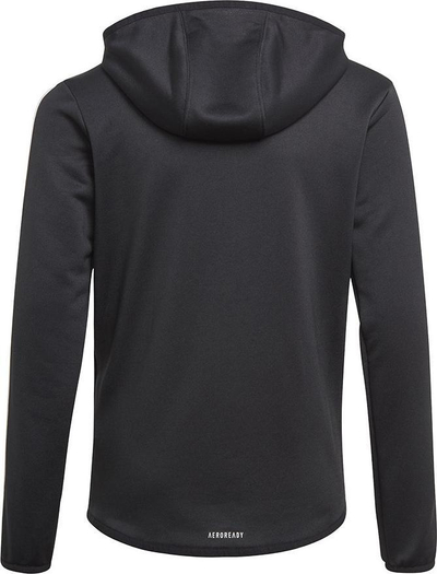Bluzë sportive me kapuç Adidas B 3S FZ Jr GN1500, për kalamaj, me zinxhir, e zezë