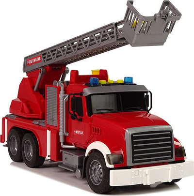 Lodër kamion zjarfikës Leantoys Fire Truck, me ujë, tinguj dhe drita, i kuq