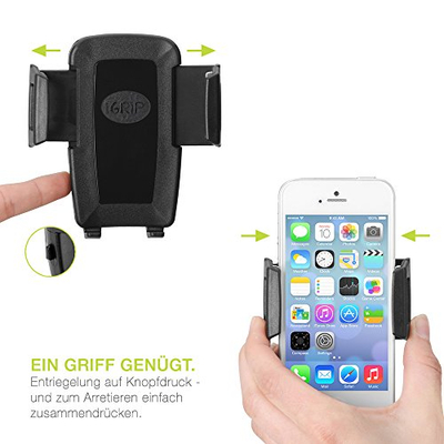 Држач за телефон за автомобил IGRIP Universal Charging Dock, со полнач, со вакуум, црн