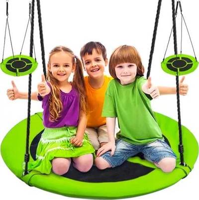 Lëkundëse kopshti Ecotoys Stork’s Nest 23514, 100cm, kapacitet 150kg, jeshile e zezë
