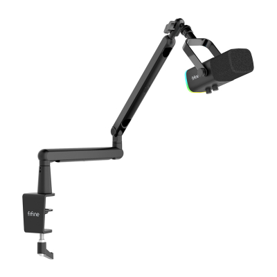 Mikrofon gaming Fifine AmpliGame TAM8, USB XLR, me boom arm, i bardhë