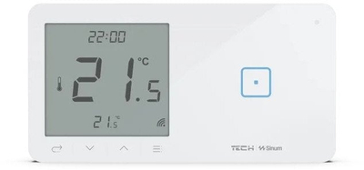 Termostat smart SINUM WSR‑01P me çelës njipolësh, me ekran LCD, i bardhë
