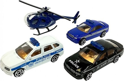 Set loje Police Station Parking, me disa kate, pistë me helikopter, shumëngjyrësh