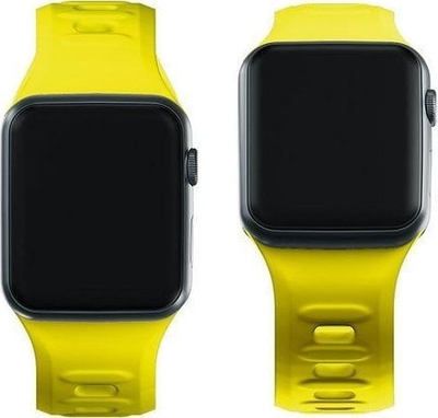 Rrip ore 3mk Silicone Watch Strap për Apple Watch, silikon, 42 44 45mm, i verdhë
