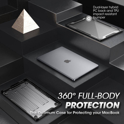 Mbrojtëse Supcase për MacBook Pro 16", transparente / e zezë