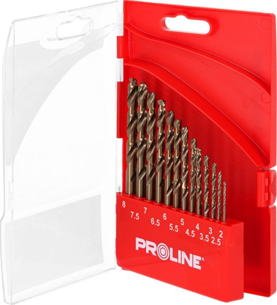Set stërvitjesh PROLINE 78214, 13 copë, HSS Co, për hekur