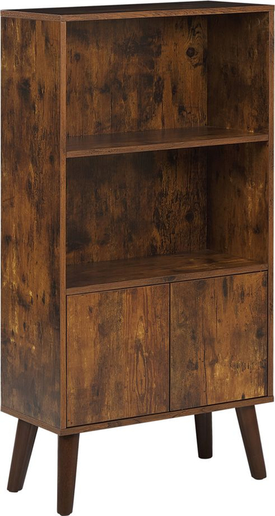 Bibliotekë VICOSA Dark Wood, MDF, me dollap poshtë, dru i errët