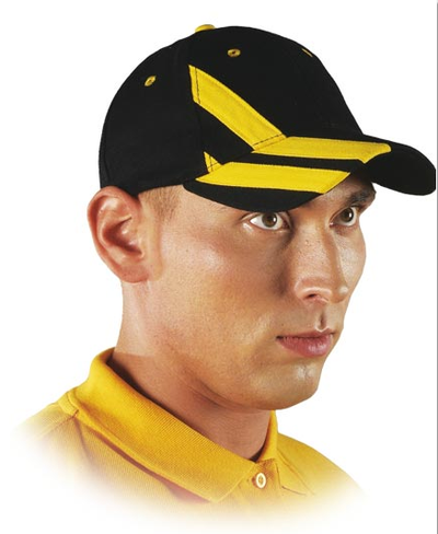 Kapele Little Cap With Visor, 100% pambuk, 6 panele, e zezë me të verdhë