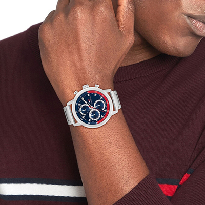 Orë dore për meshkuj Tommy Hilfiger, e argjendtë
