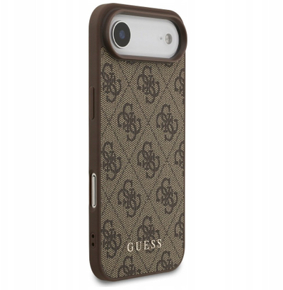 Këllëf telefoni Guess Hardcase 4G Classic GUHCP17MG4GFBR, për iPhone 17 Air, lëkurë eko, kafe
