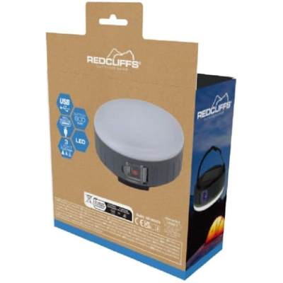 Llampë kampingu Redcliffs me solar dhe USB, 400 lumen, 800 mAh, e zezë