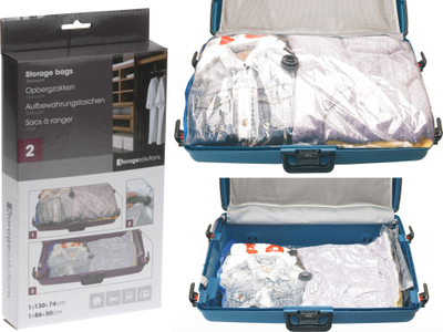 Qese vakumi për rroba Storage Solutions, set me 2 copë, madhësi të ndryshme, transparente