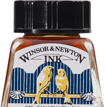 Bojë vizatimi Winsor & Newton Drawing Ink, 14 ml, e verdhë