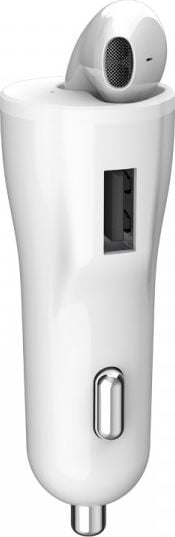 Karikues veture XO, 3.4A USB, me kufje Bluetooth, i bardhë