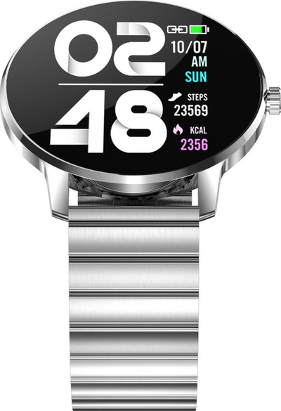 Smartwatch Bemi ARI, ekran me prekje, dy rripa, argjendtë