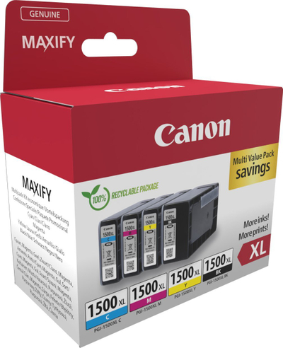 Kasetë boje Canon PGI-1500XL, set 4 copë, origjinale, shumëngjyrëshe