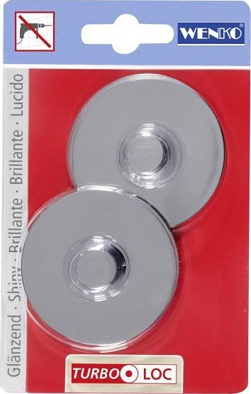 Adapter muri WENKO Turbo-Loc 20646100, plastik, 6.1 x 6.1 cm, krom
