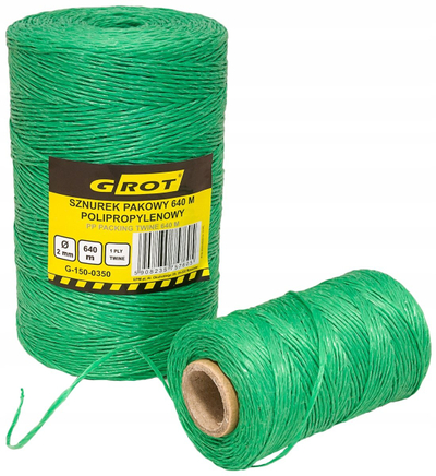 Litar lidhës Polypropylene Packing Twine 2MM 640MB, 2 mm, një shtresor, jeshil