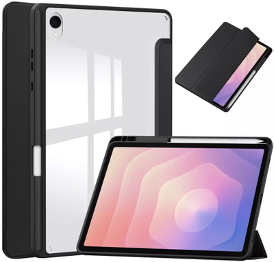 Mbështjellësi për tabletë 4kom.pl CLEAR PENCIL për Samsung Galaxy Tab S11 11" SM-X730 SM-X736, me kapak, i zi