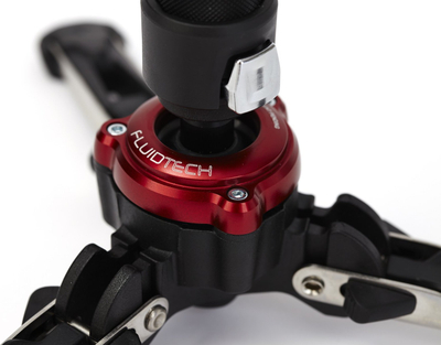Bazë monopodi Manfrotto FLUIDTECH XPRO, me këmbë palosëse, metal plastike, e zezë me të kuqe