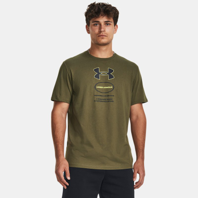 Bluzë T shirt Under Armour UA Branded Gel Stack për meshkuj, masë M, poliester pambuk, e gjelbër