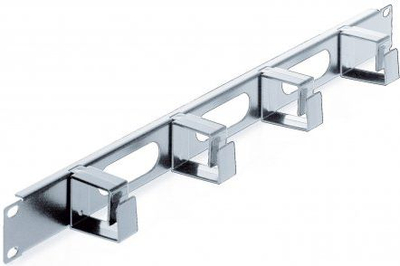Panel për rregullim kabllosh Intellinet 19", 1U, me 4 unaza plastike, gri