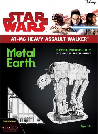 Model metalik Metal Earth Star Wars AT-M6, set për ndërtim, 14+, argjendtë