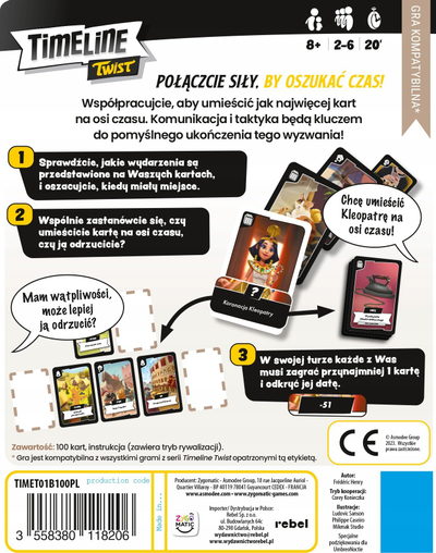 Lojë shoqërore Rebel Timeline Twist, edicioni polonisht