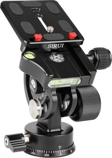 Kokë tripodi Sirui L-20S Tilt, mban deri në 25 kg, panoramim 360°, e zezë