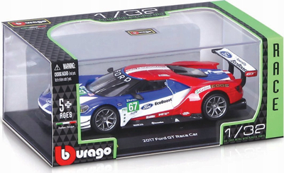 Maket veture Bburago Ford GT Le Mans, 1:32, die cast, blu kuqe e bardhë